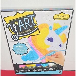 Y'Art Craft Kit Colorful Yarn Works Unicorn Framable Art Work‎ New Gift Kids